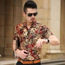 Herenoverhemd met bloemen F795 3
