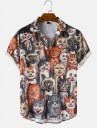 Herenoverhemd met katten F640 5