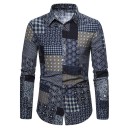 Herenoverhemd met patroon F704 9
