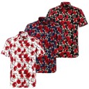 Herenoverhemd met rozen F633 1