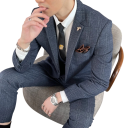 Herenpakset van acetaat Elegante set van blazer, vest en broek voor mannen Effen formele set met zakken en knopen in verschillende kleuren 2