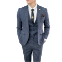 Herenpakset van acetaat Elegante set van blazer, vest en broek voor mannen Effen formele set met zakken en knopen in verschillende kleuren 6