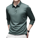 Herenpoloshirt met lange mouwen Effen uitvoering Knopsluiting Kraag Polyester Elegante top voor dagelijks gebruik 13