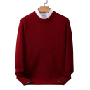 Herenpullover met ronde hals Eenkleurige elegante pullover van kasjmier en katoenmix Zachte comfortabele gebreide pullover Verschillende kleuren 12