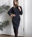 Herfst midi-jurk met gesp 3