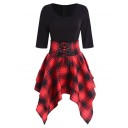 Herfstjurk met geruite rok 4