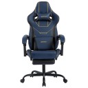 Herní židle otočná ergonomická s naklápěcím opěradlem 90° až 155° opěrka hlavy a podnožka syntetická kůže do kanceláře i pracovny na sezení u PC 2