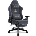 Herní židle otočná ergonomická s naklápěcím opěradlem 90° až 155° opěrka nohou a bederní polštář umělý semiš do kanceláře i pracovny u PC 5