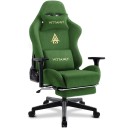 Herní židle otočná ergonomická s naklápěcím opěradlem 90° až 155° opěrka nohou a bederní polštář umělý semiš do kanceláře i pracovny u PC 3