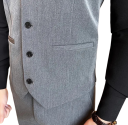 Herr elegant väst med fickor Enfärgad sällskapsväst med knappar Olika färger Formell stil Viskos Polyester 4