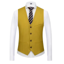 Herr Elegant Väst med Knappar och Fickor samt Bröstficka Enfärgad Sällskapsväst Olika Färger Formell Stil Polyester 16