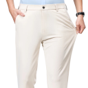 Herr eleganta formella byxor med fickor Enfärgade formella byxor Olika färger Bekväm passform Polyester Spandex 3