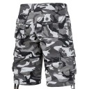 Herr kamouflage friluftsshorts i bomull, andningsbara, korta byxor med sidficka, knälånga, bekväma sommarshorts för vandring och fritid 4