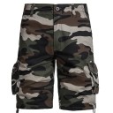 Herr kamouflage friluftsshorts i bomull, andningsbara, korta byxor med sidficka, knälånga, bekväma sommarshorts för vandring och fritid 5
