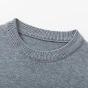 Herr klassisk stickad tröja med långa ärmar Enfärgad mjuk lätt avslappnad tröja Polyester Rund halsringning Olika färger 11