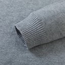 Herr klassisk stickad tröja med långa ärmar Enfärgad mjuk lätt avslappnad tröja Polyester Rund halsringning Olika färger 12