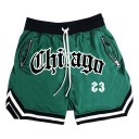 Herr Snabbtorkande Sportshorts Chicago Basketball Fitness Shorts med Blixtlåsfickor Lösa Träningsshorts för Sommaren 4