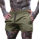 Herr Sommarfitnessshorts Tunna Löparsportshorts Andningsbara Träningsshorts med Dragsko Avslappnad Lös Passform 3