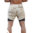 Herr Sommarkamouflage Dubbla Shorts Snabbtorkande Andningsbara Shorts För Strandfitness och Löpning Sport Elastiska Shorts med Foder 4