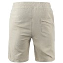 Herr sommarshorts i linne, knälånga, andningsbara shorts med dragsko, bekväma fritidsshorts för stranden och staden 3