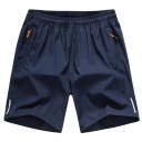 Herr sommarsportshorts för träning Andningsbara shorts med resår i midjan och fickor Bekväma fitnessshorts för sommaren 2