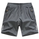 Herr sommarsportshorts för träning Andningsbara shorts med resår i midjan och fickor Bekväma fitnessshorts för sommaren 3