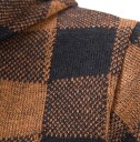 Herr vinter rutigt kardigan med huva och dragkedja Stilig varm tröja med långa ärmar Höst- och vinterkläder Polyester Olika färger 5