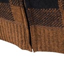 Herr vinter rutigt kardigan med huva och dragkedja Stilig varm tröja med långa ärmar Höst- och vinterkläder Polyester Olika färger 6
