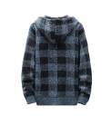 Herr vinter rutigt kardigan med huva och dragkedja Stilig varm tröja med långa ärmar Höst- och vinterkläder Polyester Olika färger 9