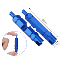 Herramienta de aluminio para desmontaje de válvulas de neumáticos Presta y Schrader 55 x 9,7 mm Eliminador de válvulas preciso Accesorios 7
