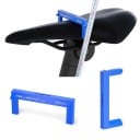 Herramienta de medición de altura del sillín de bicicleta 10 x 4 cm Medidor de altura de sillín de bicicleta de aluminio azul Ajuste y calibración 4
