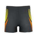 Herrbadbyxor svarta med färgglada mönster Polyester Snörning Elastisk midja Tight fit Snabbtorkande badbyxor för stranden 4