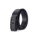 Herrbälte av PU-läder, bredd 3,4 cm. Elegant bälte med automatiskt spänne. Snygg modeaccessoar för byxor. Justerbar omkrets. Klassisk look. 4