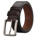 Herrbälte i äkta läder bredd 3,8 cm kvalitetsläderbälte med slitstarkt zinklegeringsspänne Elegant bälte för jeansbyxor kostym 2