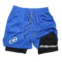 Herrbyxor med dubbla lager, snabbtorkande sportbyxor, sommar, utomhus, löpning, badmintonshorts, resår i midjan, dragsko 4