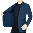 Herre åndbar jakke i polyester Elegant ensfarvet jakke til mænd med lommer og knapper Stilfuld let jakke til arbejde og fritid 9