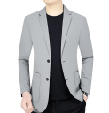 Herre åndbar jakke i polyester Elegant ensfarvet jakke til mænd med lommer og knapper Stilfuld let jakke til arbejde og fritid 3
