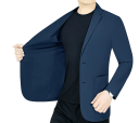 Herre åndbar jakke i polyester Elegant ensfarvet jakke til mænd med lommer og knapper Stilfuld let jakke til arbejde og fritid 4