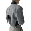 Herre crop top jakke i polyester Moderne kort jakke til mænd uden lukning med lommer Ensfarvet uregelmæssig stil jakke i forskellige farver 5