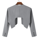 Herre crop top jakke i polyester Moderne kort jakke til mænd uden lukning med lommer Ensfarvet uregelmæssig stil jakke i forskellige farver 14
