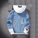 Herre denimjakke med hætte A1926 4