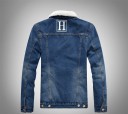 Herre denimjakke med pels F1313 1
