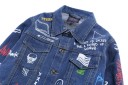 Herre denimjakke med print 3