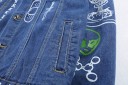 Herre denimjakke med tryk 5