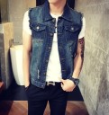 Herre denimvest med krave J1416 7