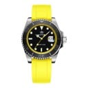 Herre dykkerure med dato Stål roterende bezel Vandtæt 200 m Urkasse 41 mm Rustfrit stål 316L Gummirem 11