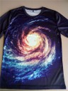 Herre elastisk 3D-printet T-shirt - Galaxy - lange ærmer 4