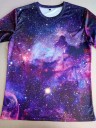 Herre elastisk 3D-printet T-shirt - Universe 4