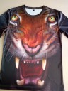 Herre elastisk 3D T-shirt med tigerprint - lange ærmer 5