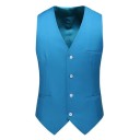 Herre elegant vest med knapper og lommer samt brystlomme Enfarvet selskabsvest Forskellige farver Formelt design Polyester 9